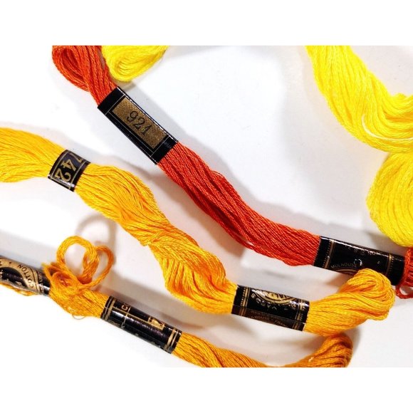 DMC and Anchor Mixed Lot of 29 Embroidery Cotton Floss Orange Yellow - Picture 7 of 7